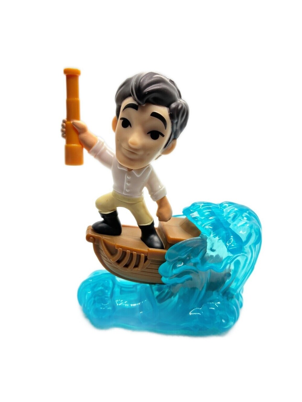 Disney Prince Eric The Little Mermaid Fast Food Toy Figure Boat Wave Spyglass